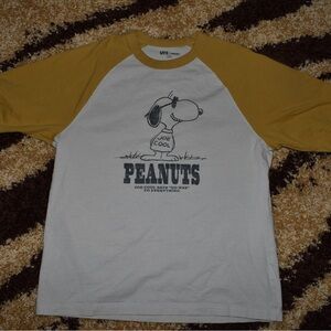 Peanuts Mustard and White Tee